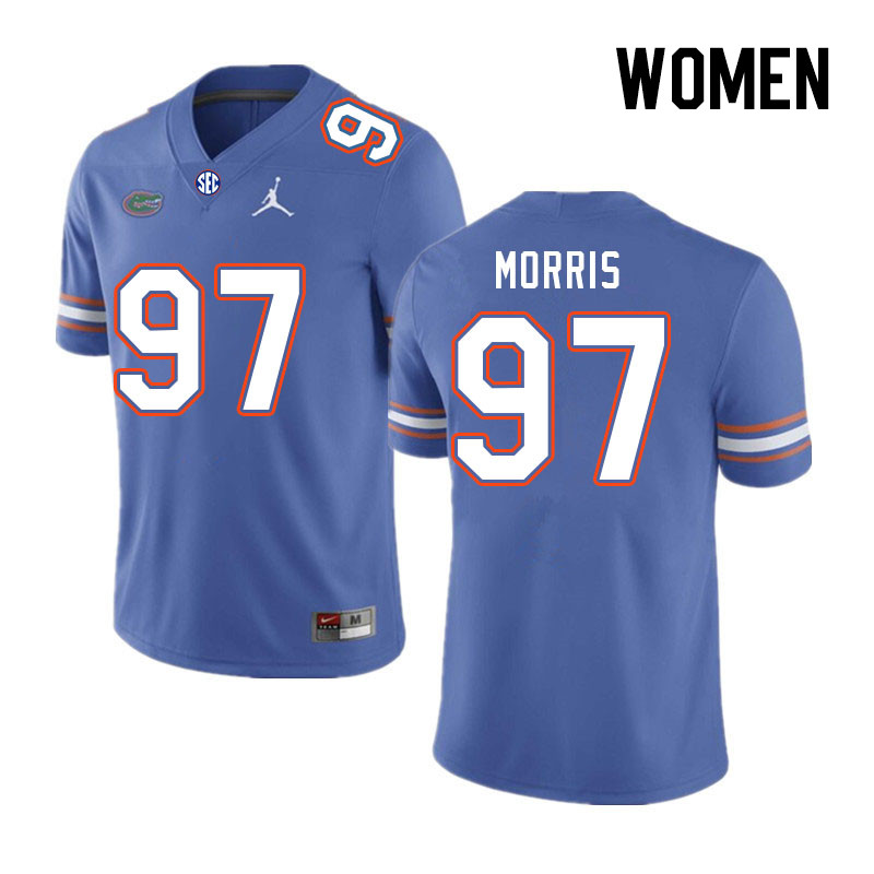 Women #97 Andre Morris Florida Gators College Football Jerseys Stitched Sale-Royal - Click Image to Close
